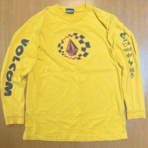 Mens Yellow Volcom stone Long sleeve tee